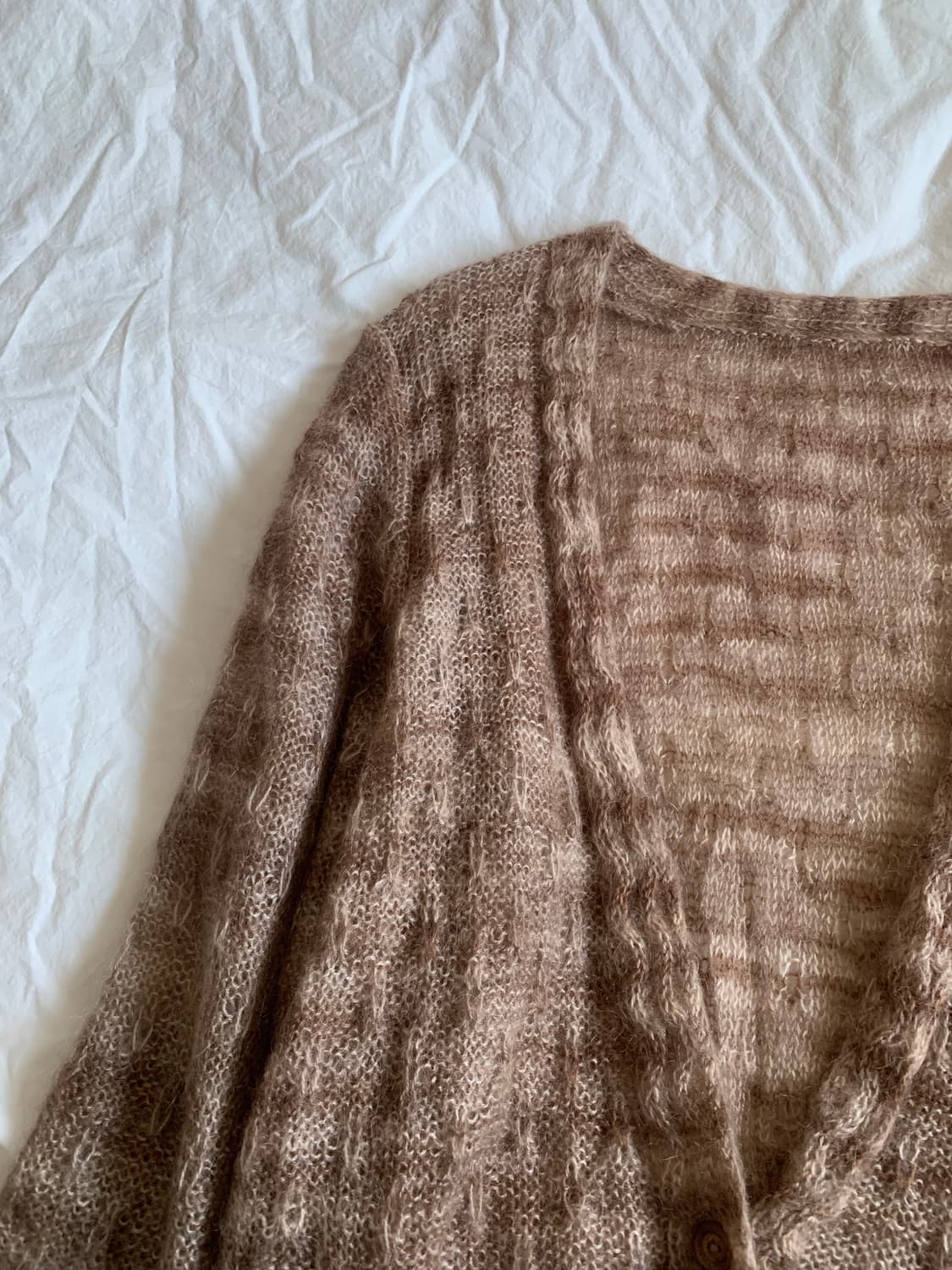 브라운 모헤어 가디건 상품이미지4