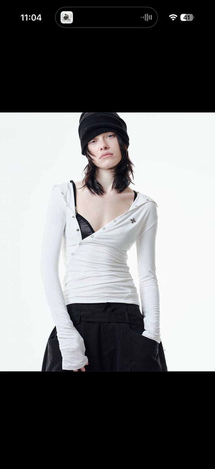 2000아카이브스 RO DRAPED HOODIE (WHITE)  상품이미지1