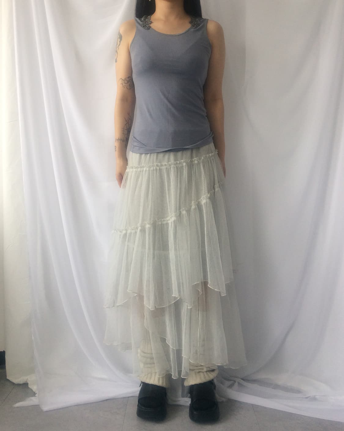 Back lace point sleeveless 상품이미지7