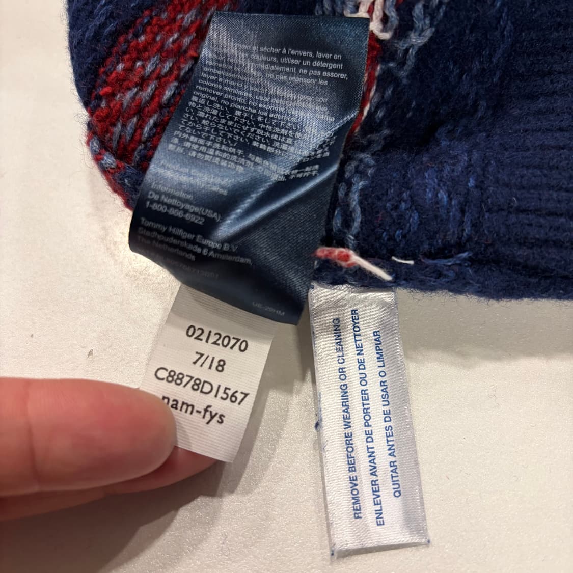[L] 타미힐피거 페어아일 니트 남색 스웨터 B967 상품이미지8