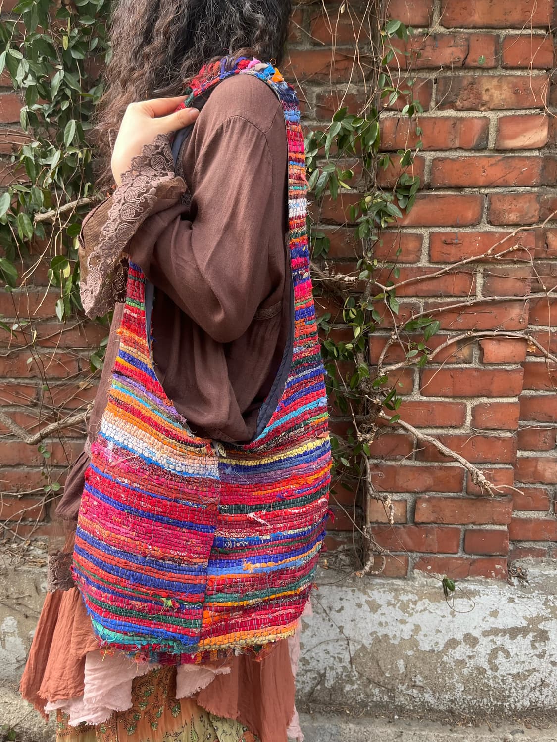 히피 무드 뜨개질 크로스백 상품이미지2