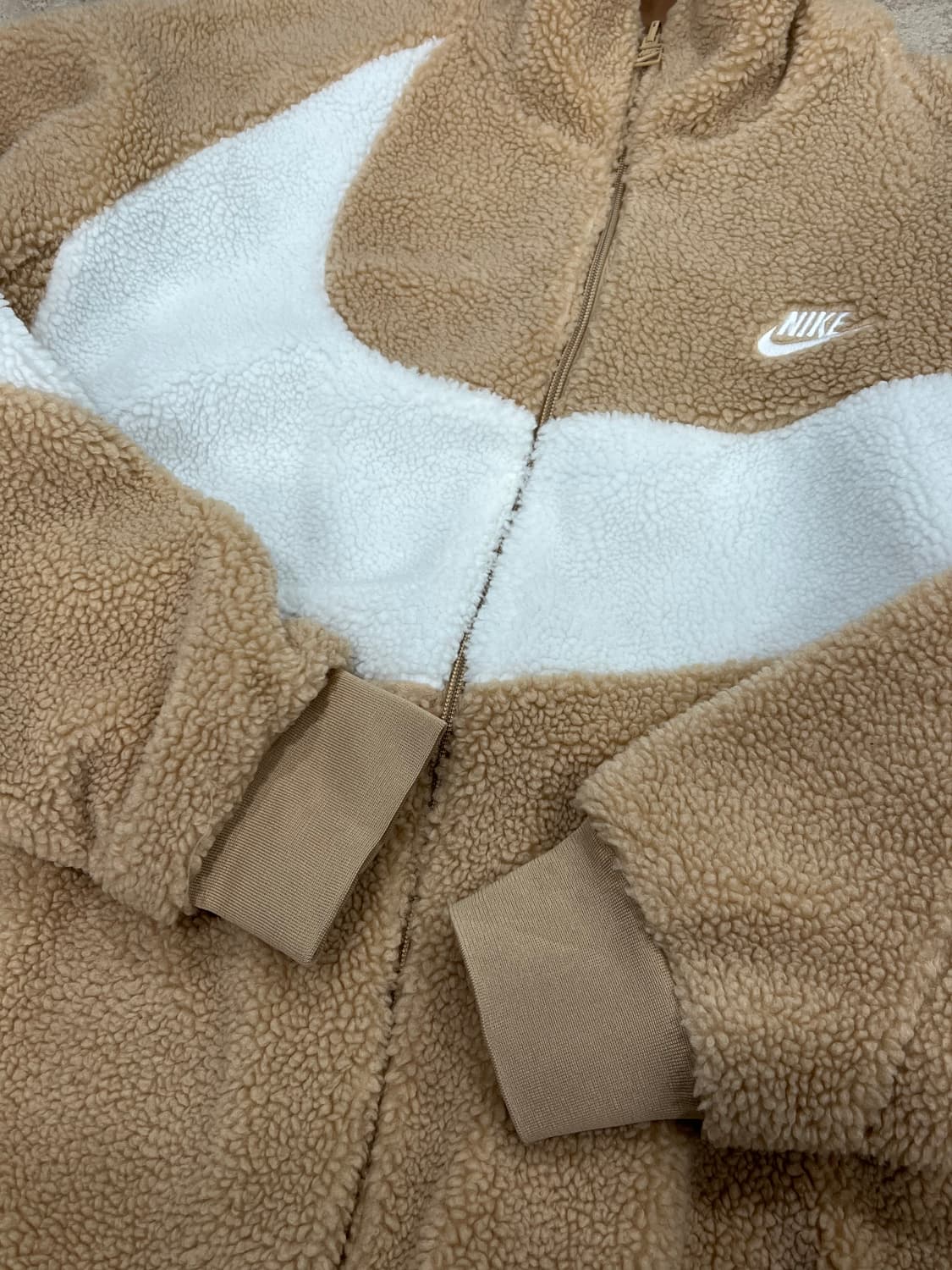 (3XL) 나이키 빅 스우시 리버시블 풀 집 자켓 헴프 화이트 상품이미지4