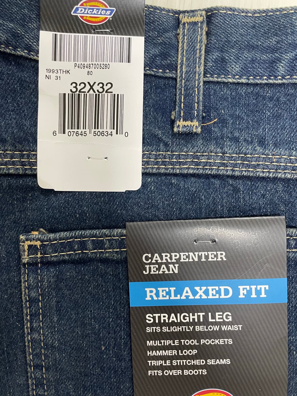 디키즈 카펜터 청바지 32X32 상품이미지3