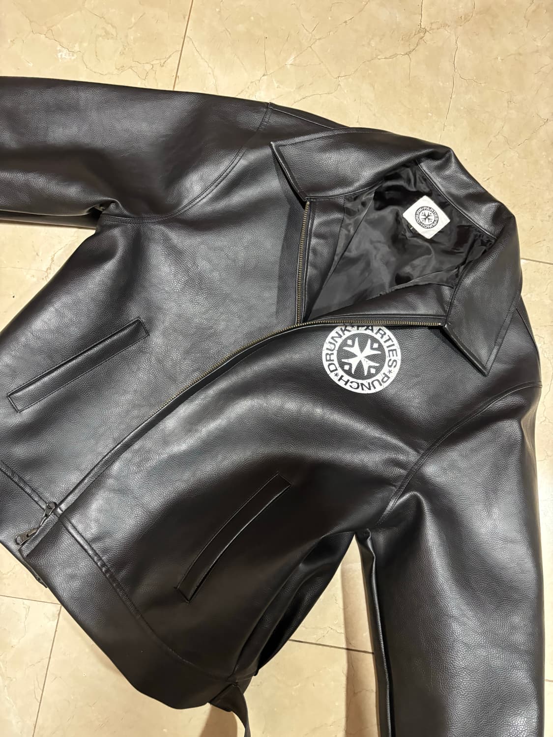 펀치드렁크파티즈 vegan leather rider jacket_블랙 상품이미지6