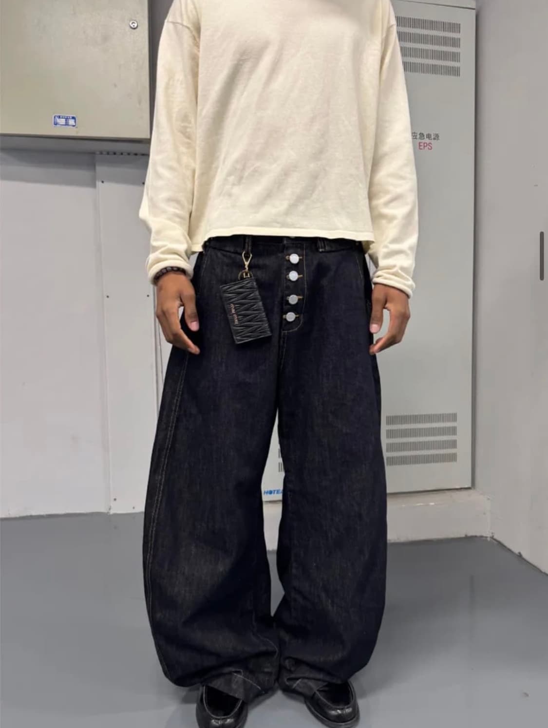 Steepc 버튼 커브드 데님 상품이미지1