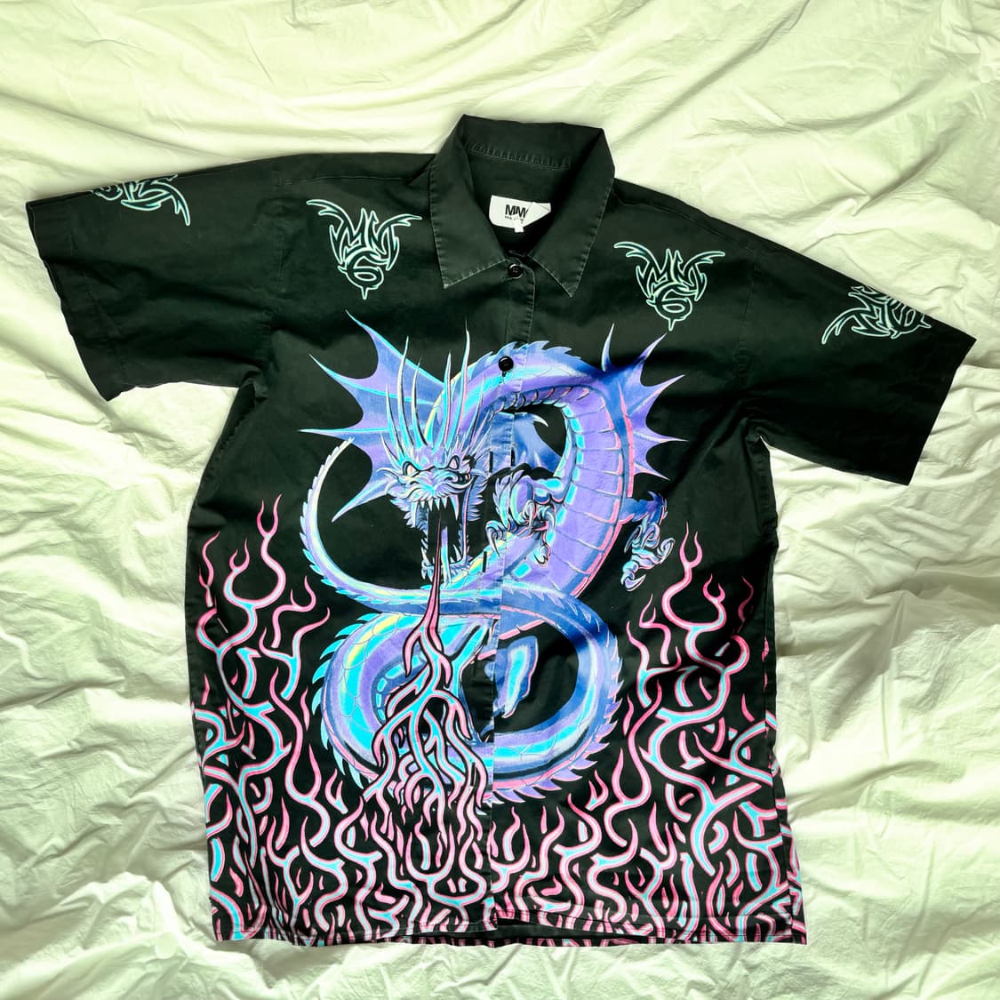 Black Dragon Print Shirt 상품이미지1