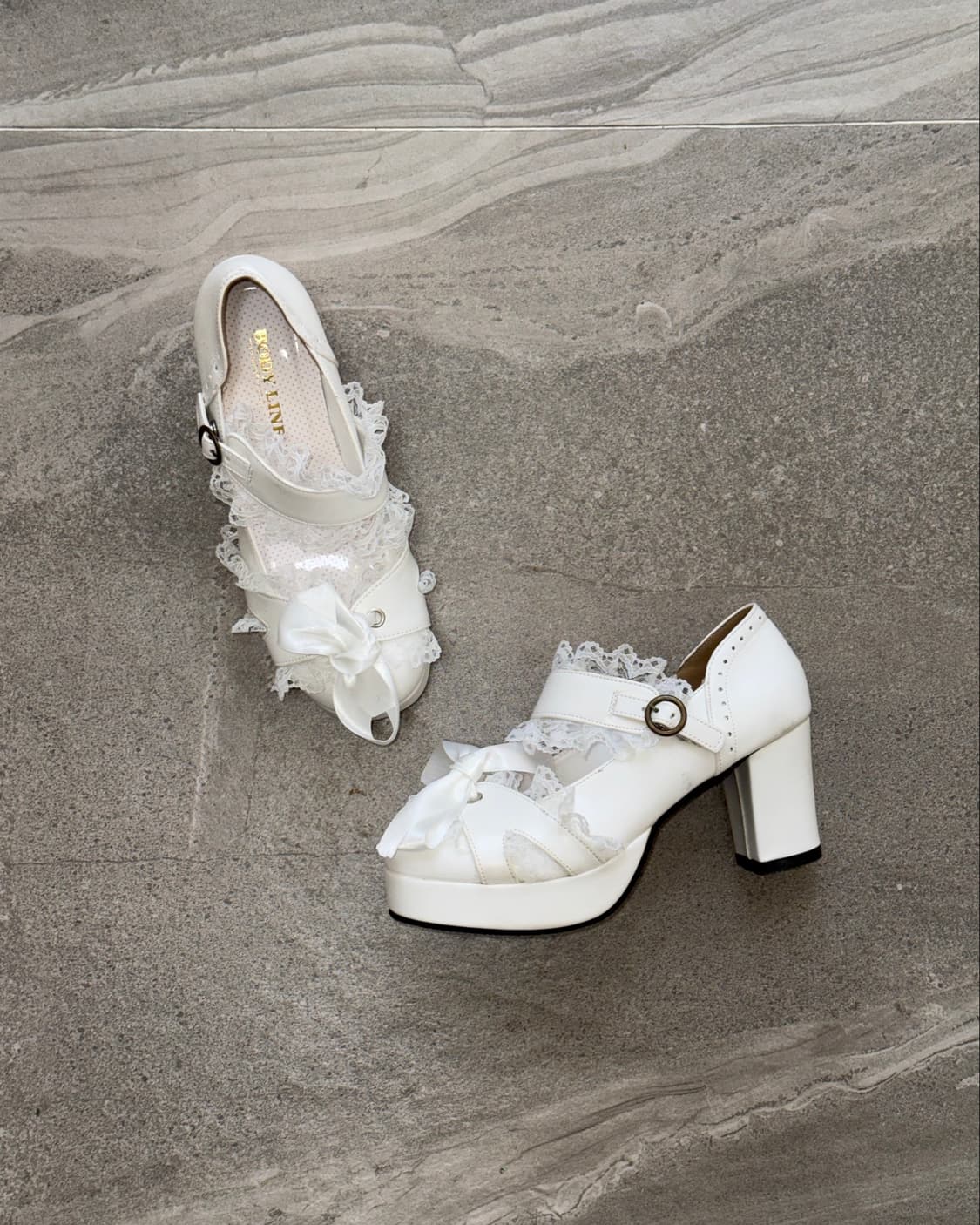 BODYLINE white ribbon lace mary jane  상품이미지3