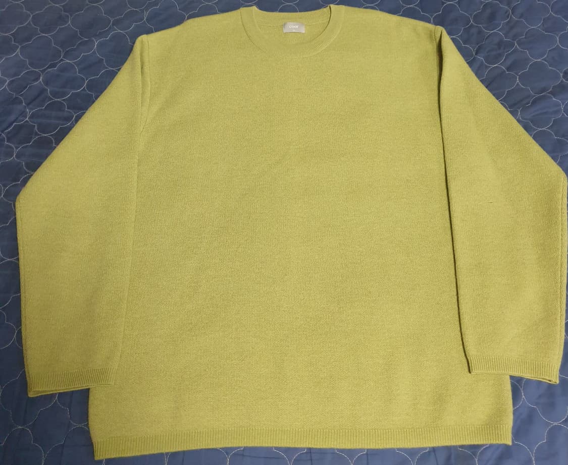쿠어 탑필 캐시미어 라운드넥 긴팔니트 아보카도 (XL) 상품이미지2