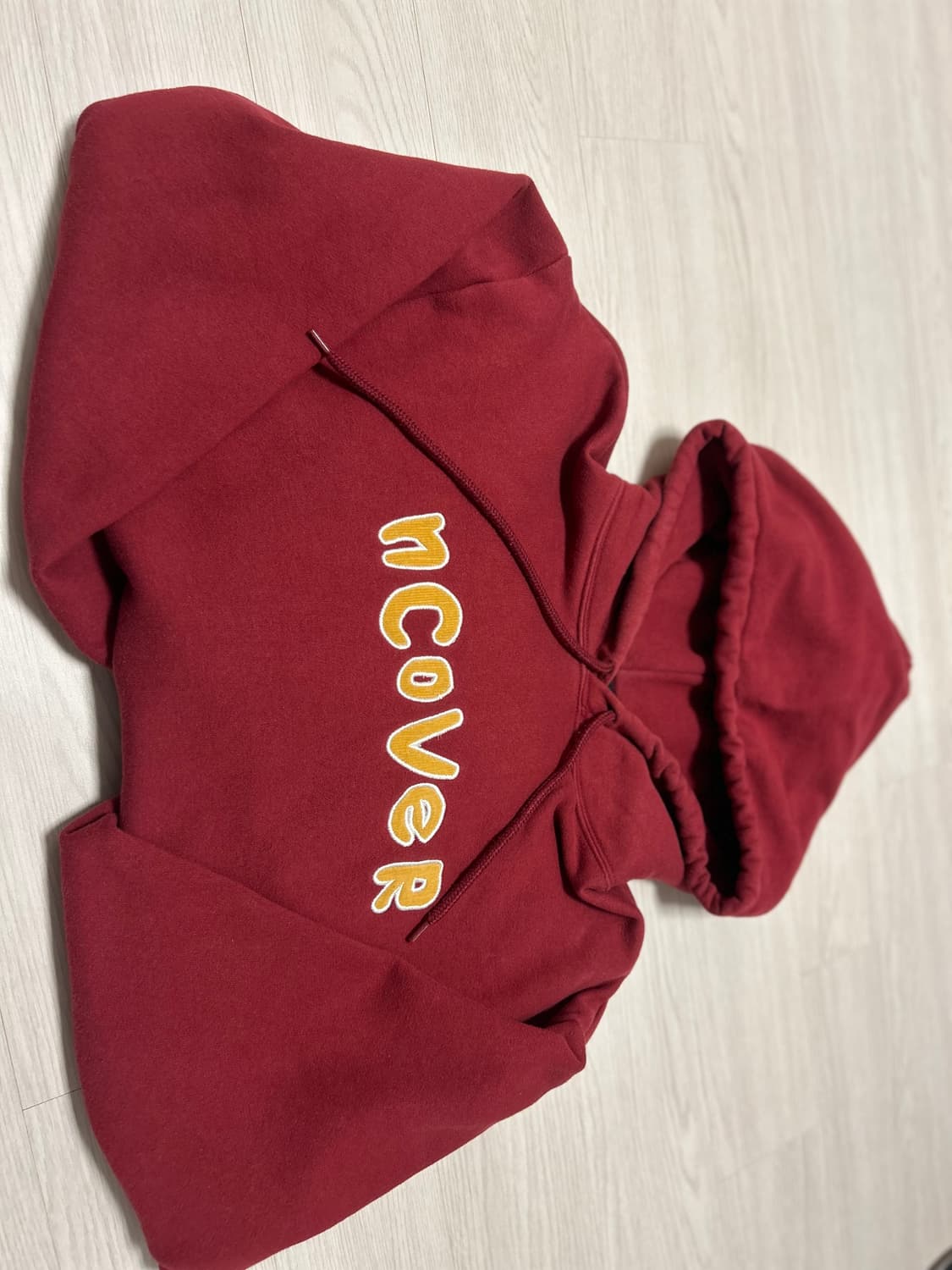 앤커버 로고 버건디 후디 상품이미지2