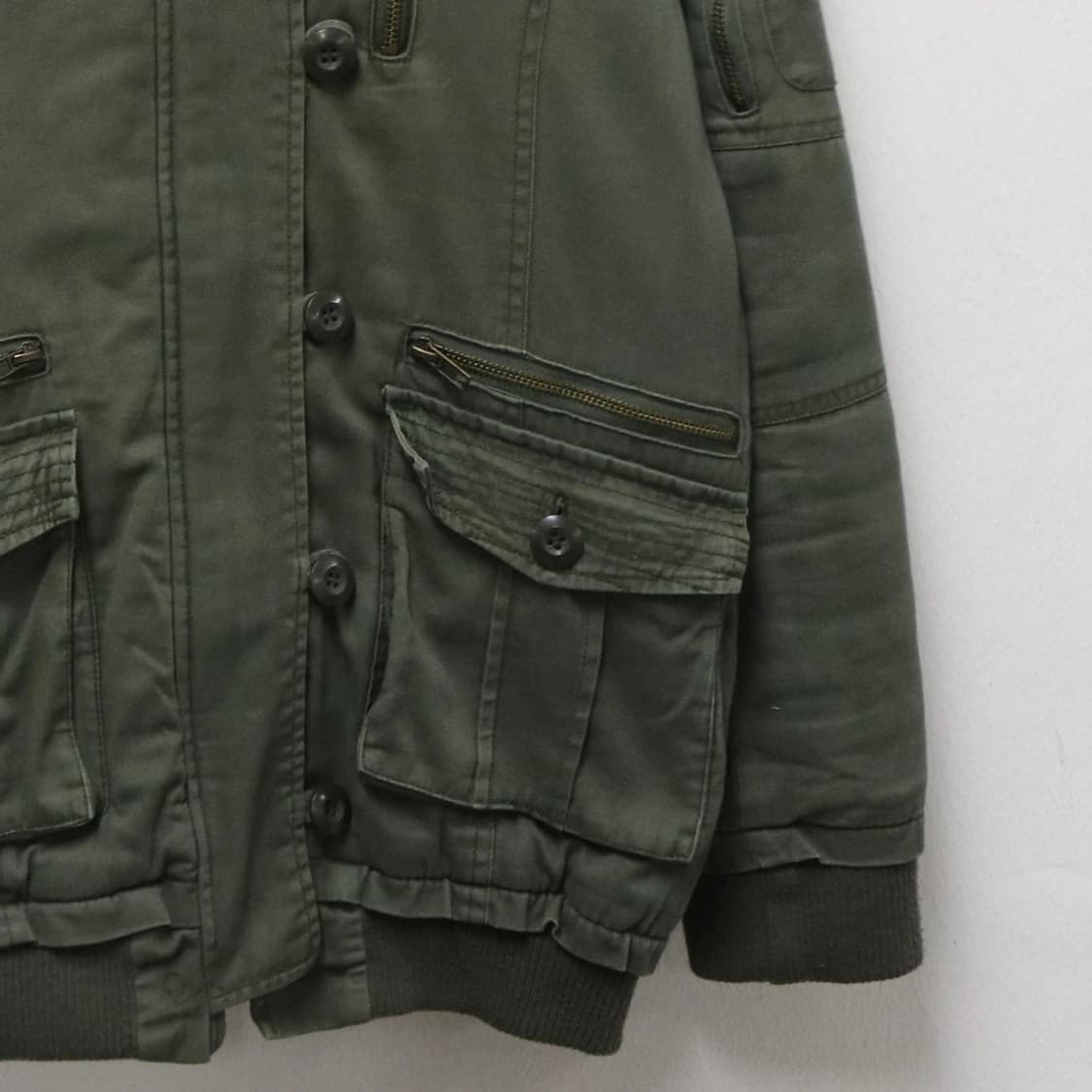 MAO MAO 스터드 레터링 포인트 야상 자켓 63564 상품이미지4