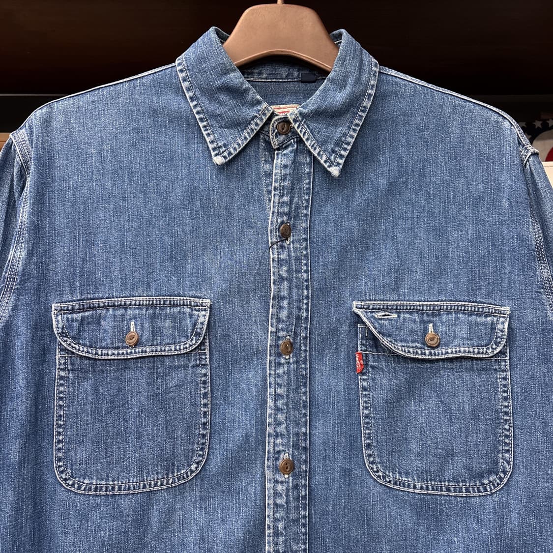 90s 리바이스 재팬라인 캣아이버튼 워크 데님셔츠 N1205 상품이미지3