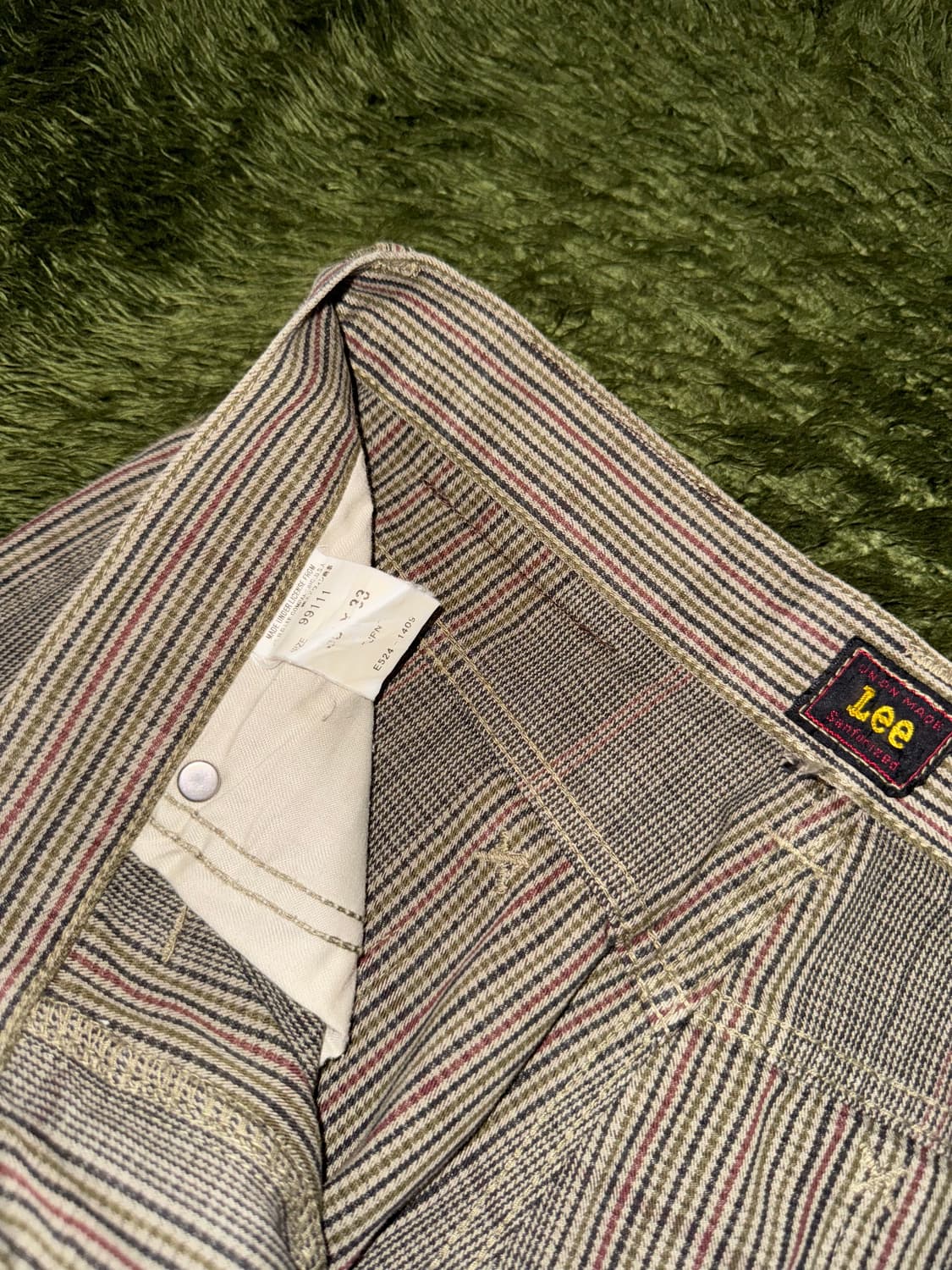 [30X33] 00s LEE 리 MADE IN JAPAN 체크 코튼 팬츠 상품이미지4