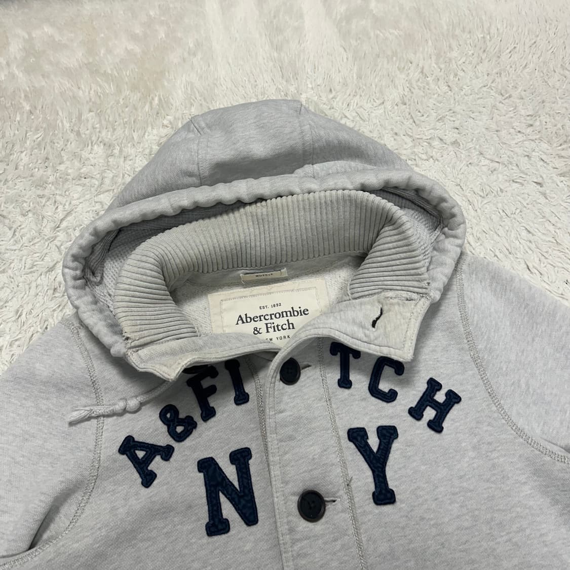 Abercrombie Melange Button Hood Zip-Up   상품이미지4