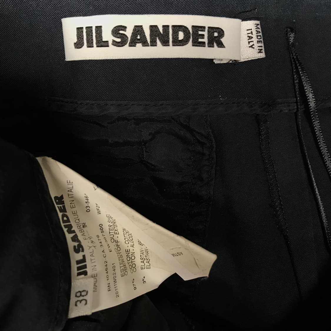 질샌더 네이비 코튼 팬츠 38(W) 상품이미지5