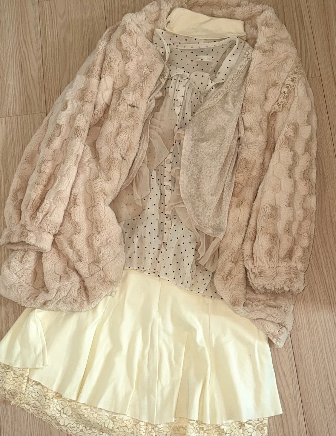 빈티지 라떼갸루깔 스커트 세트 상품이미지1