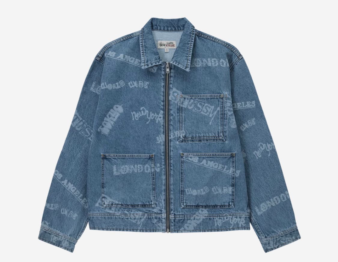 스투시 월드와이드 집 워크자켓 블루 상품이미지1