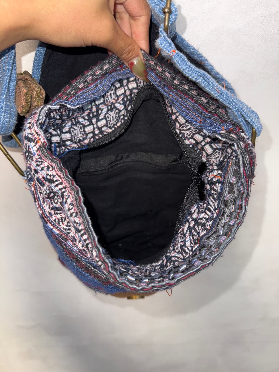 Washing blue ethnic hippie cross bag 상품이미지5