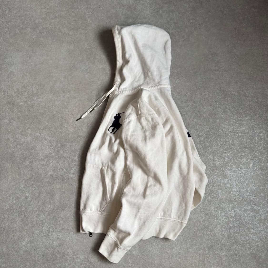 폴로 랄프 로렌 빅포니 투웨이 체크 후드집업 화이트 상품이미지3