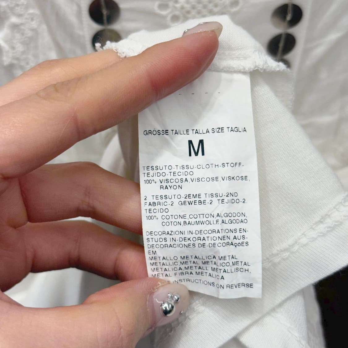 막스마라 스포트막스 레이스 자수 장식 반팔 셔링 디테일 화이트 상품이미지8