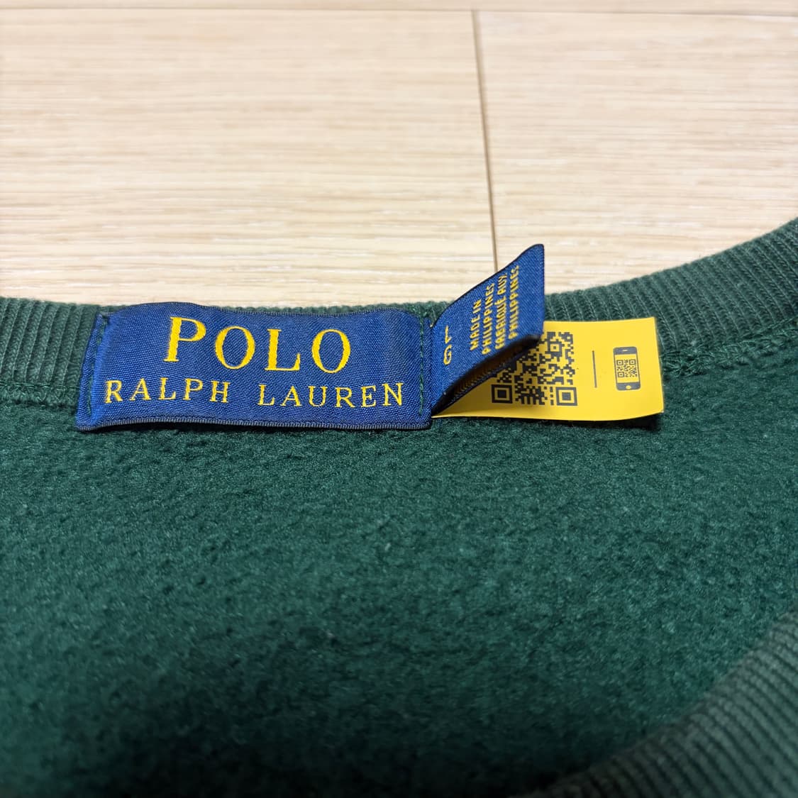 폴로 랄프로렌 신형QR라벨 POLO 로고 딥그린 맨투맨 상품이미지4