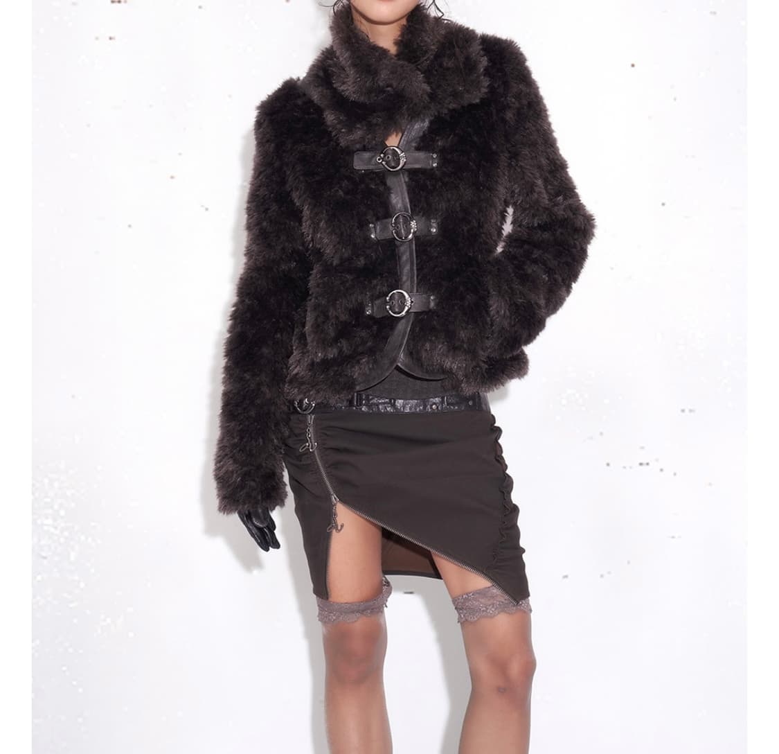 open aesthetic two way faux fur jacket 상품이미지3