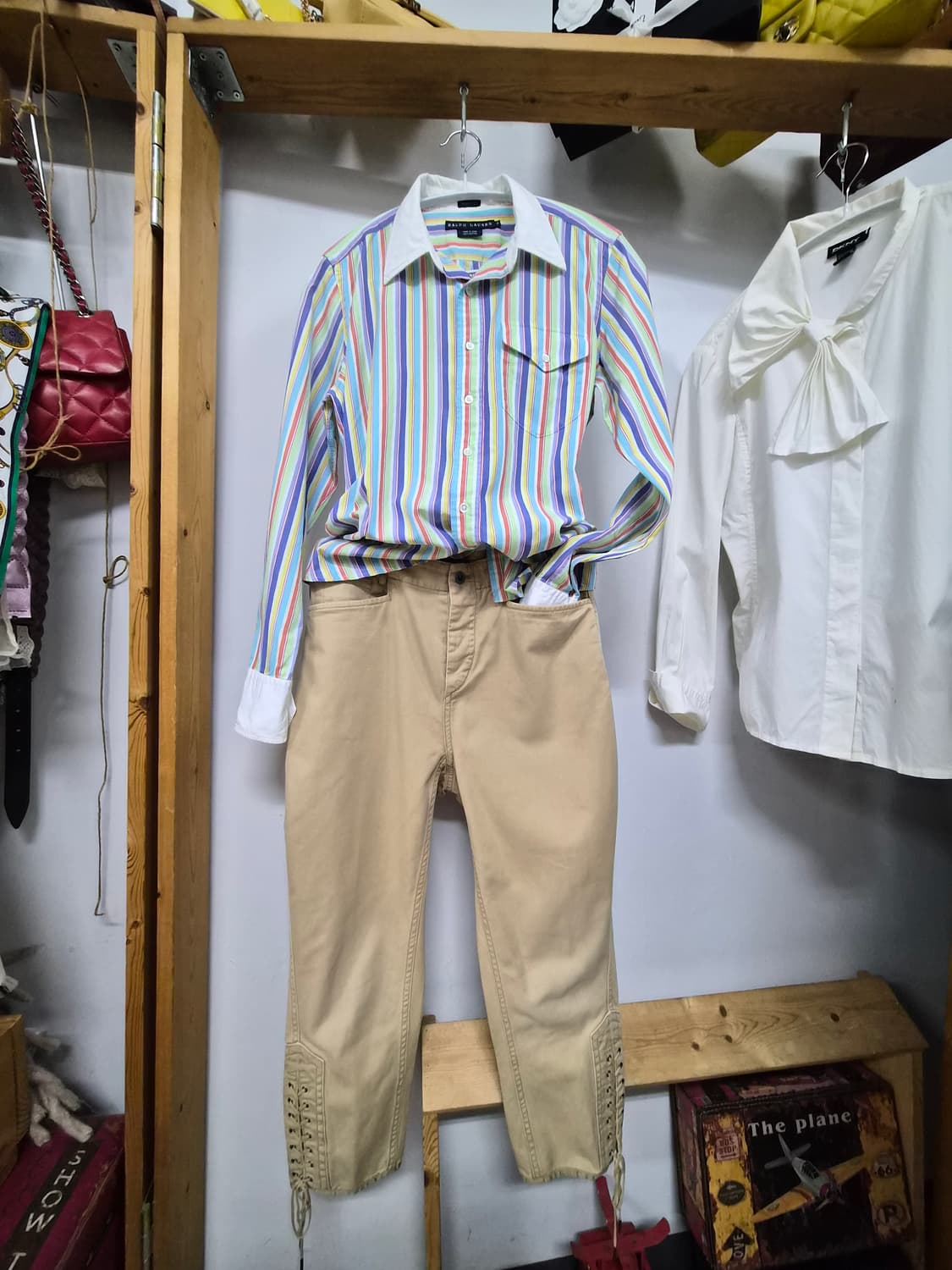 폴로랄프로렌 레인보우 스트라이프셔츠. 폴로랄프로렌 배럴팬츠 상품이미지1