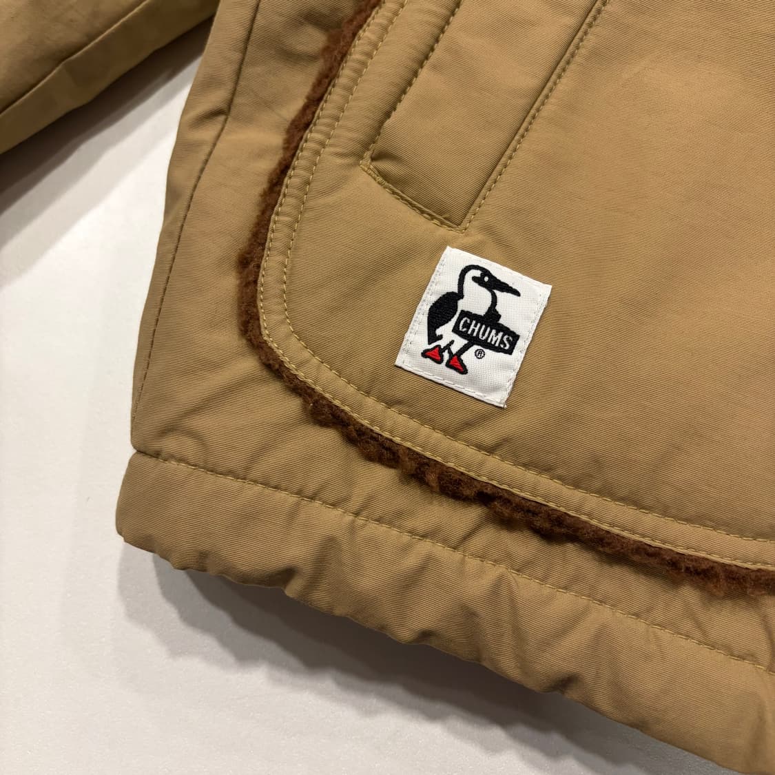 [M] CHUMS 첨스 카키 브라운 뽀글이 기모안감 점퍼 자켓 C460 상품이미지5