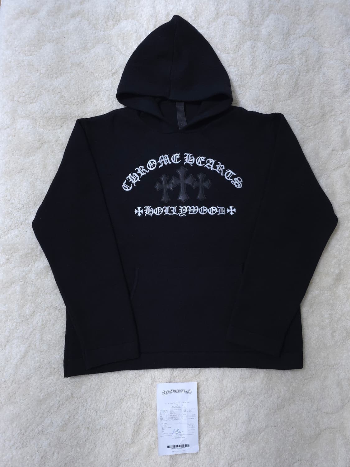 [L] 크롬하츠 세메터리 헐리우드 캐시미어 후드 블랙 상품이미지1