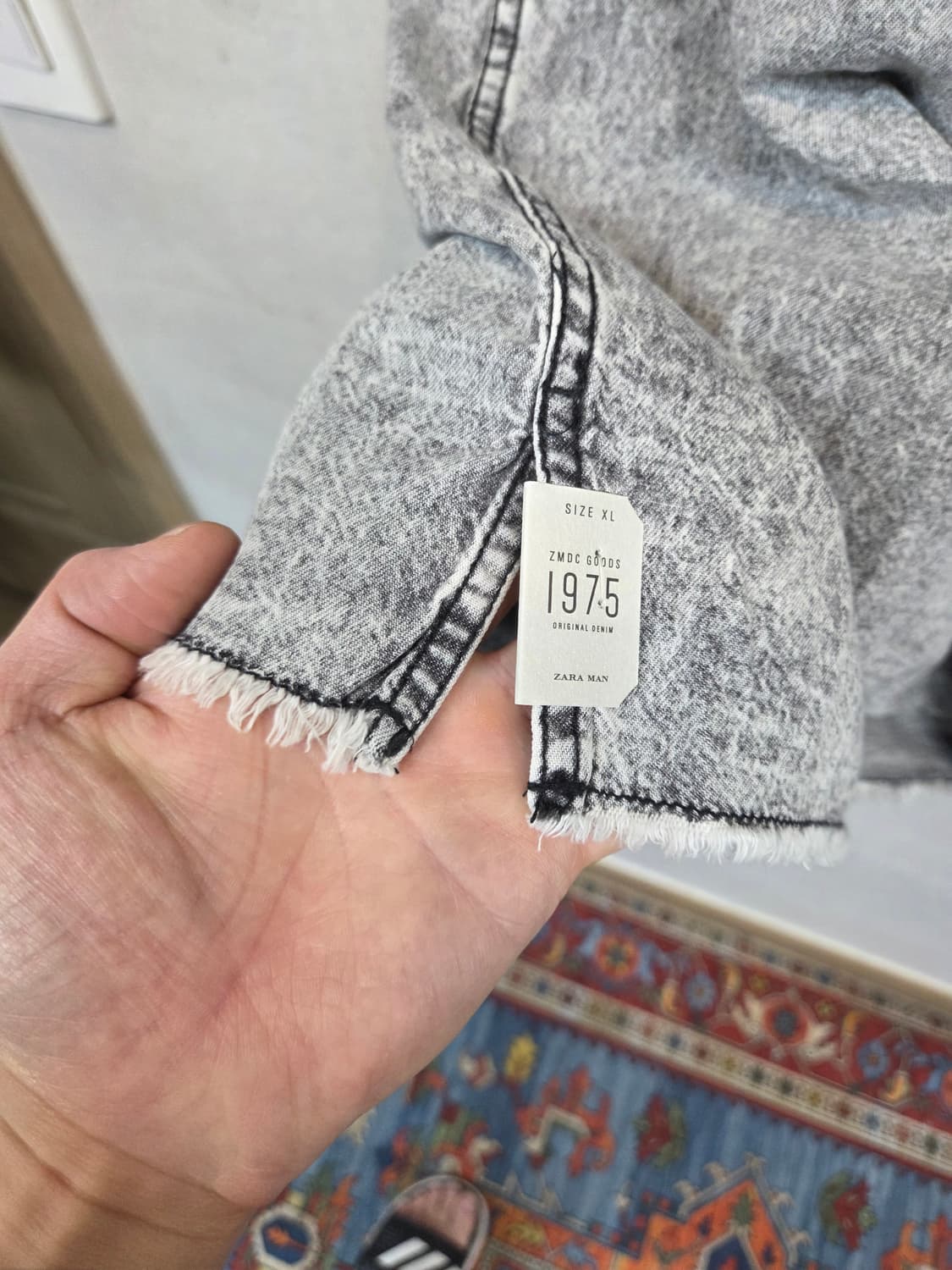 자라 유넥 데미지 그레이 데님반팔 xl 오버핏  상품이미지6