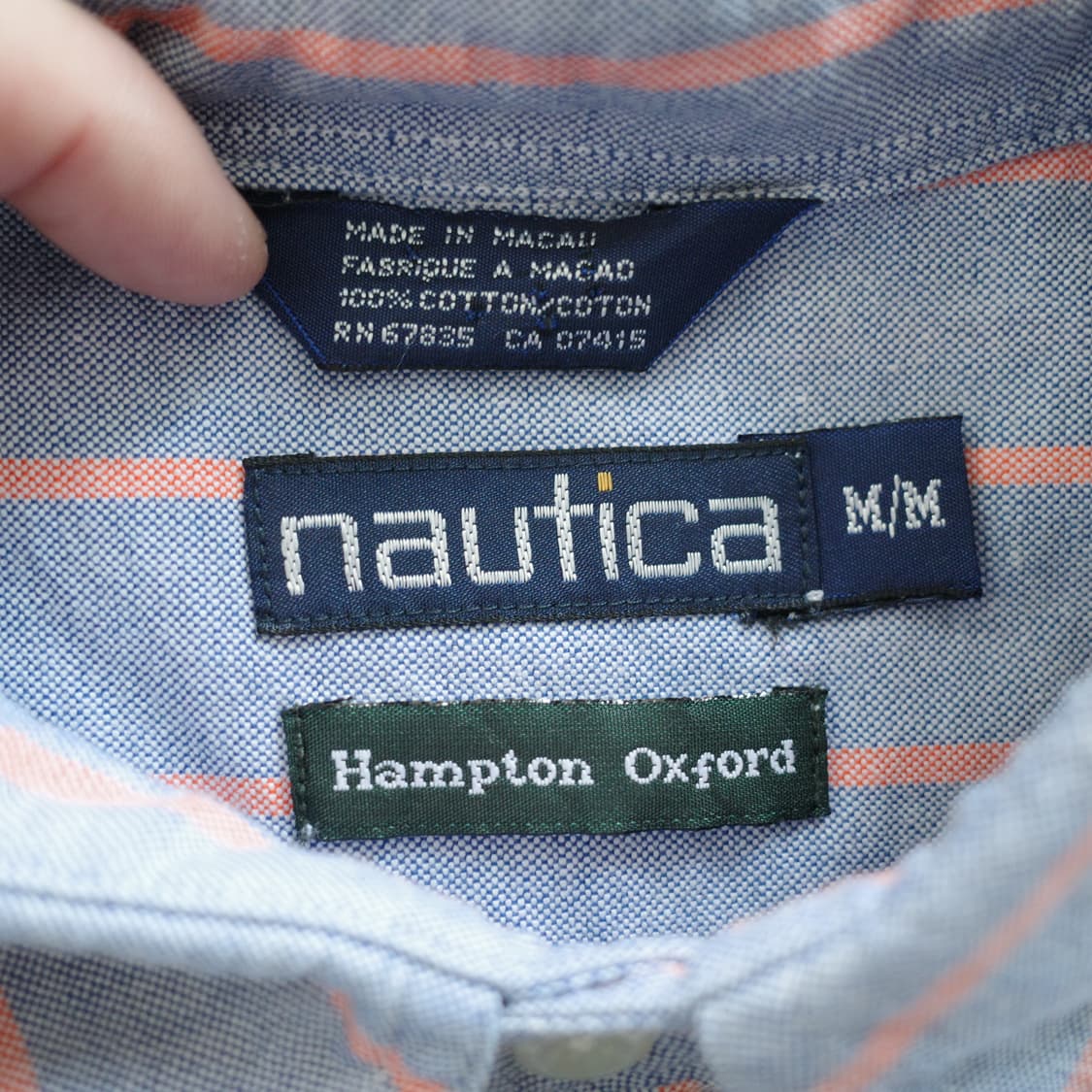 90s 빈티지 노티카 J-CLASS 스트라이프 옥스포드 셔츠 M 상품이미지6