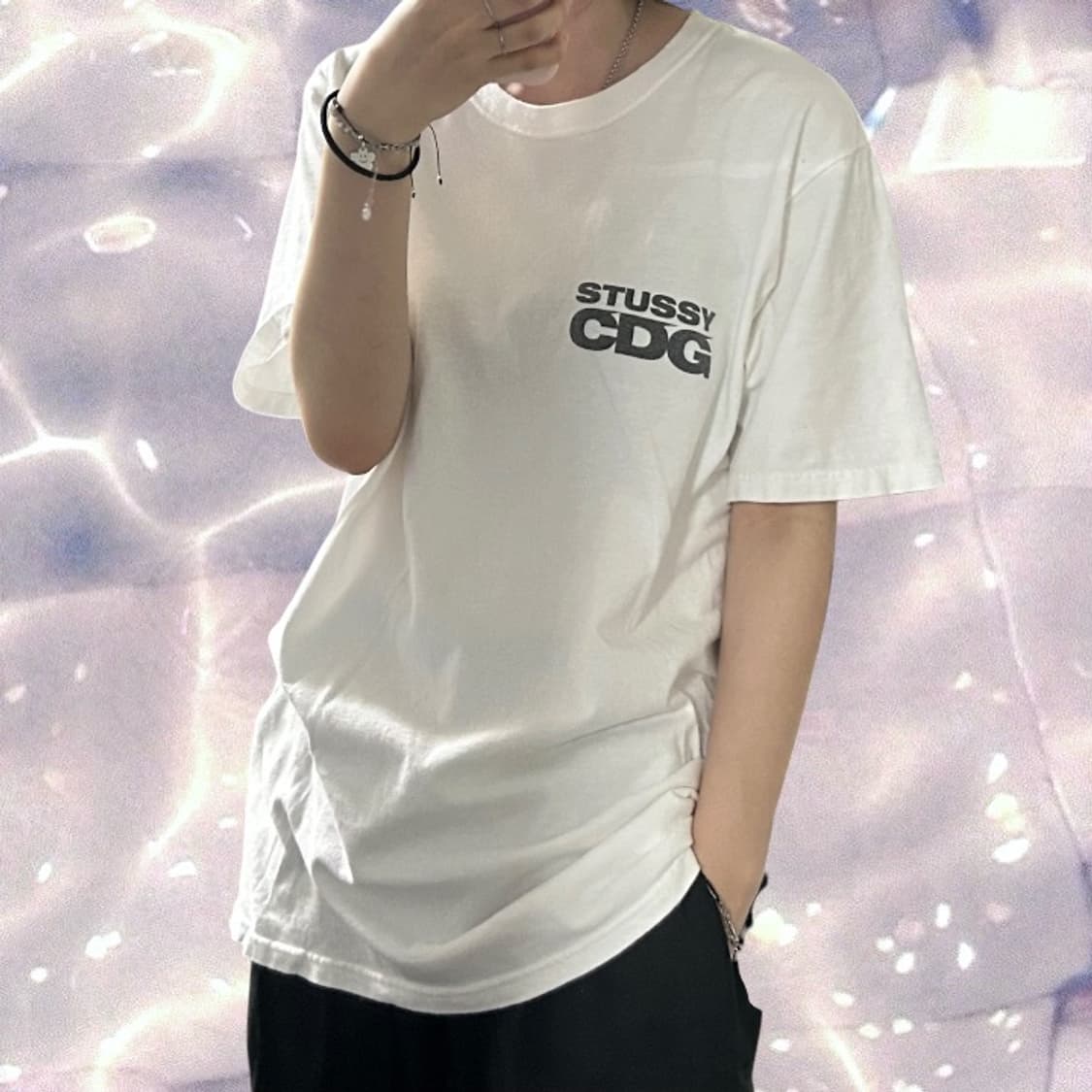 스투시 CDG 서프맨 반팔 티셔츠 화이트 M  상품이미지2