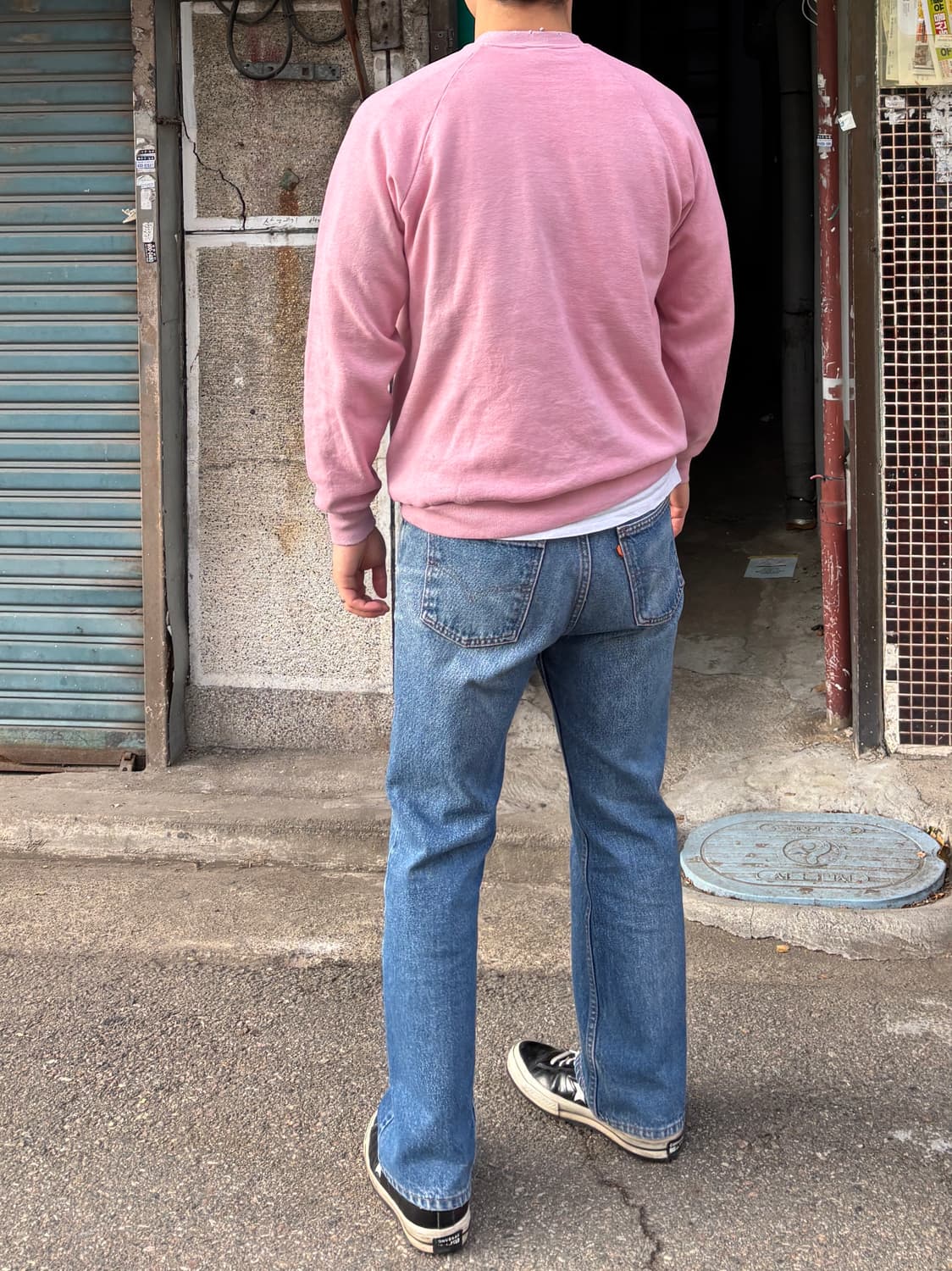 RH-05 90s 저지스 핑크 워싱, 데미지 커스텀 빈티지 스웻셔츠 상품이미지7