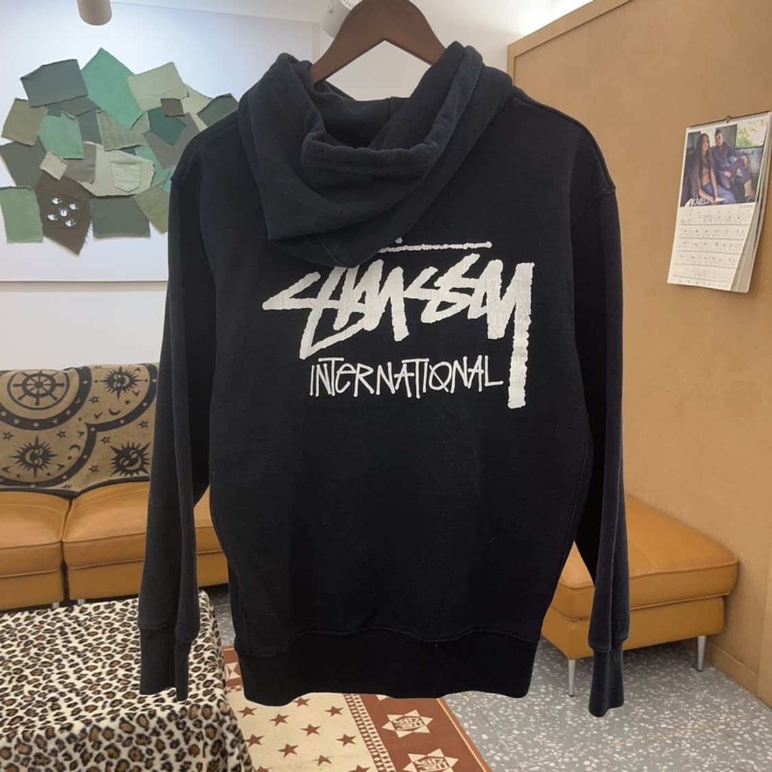 스투시 인터네셔널 빅로고 스트릿 힙합 기모 후드티 M C08966 상품이미지3