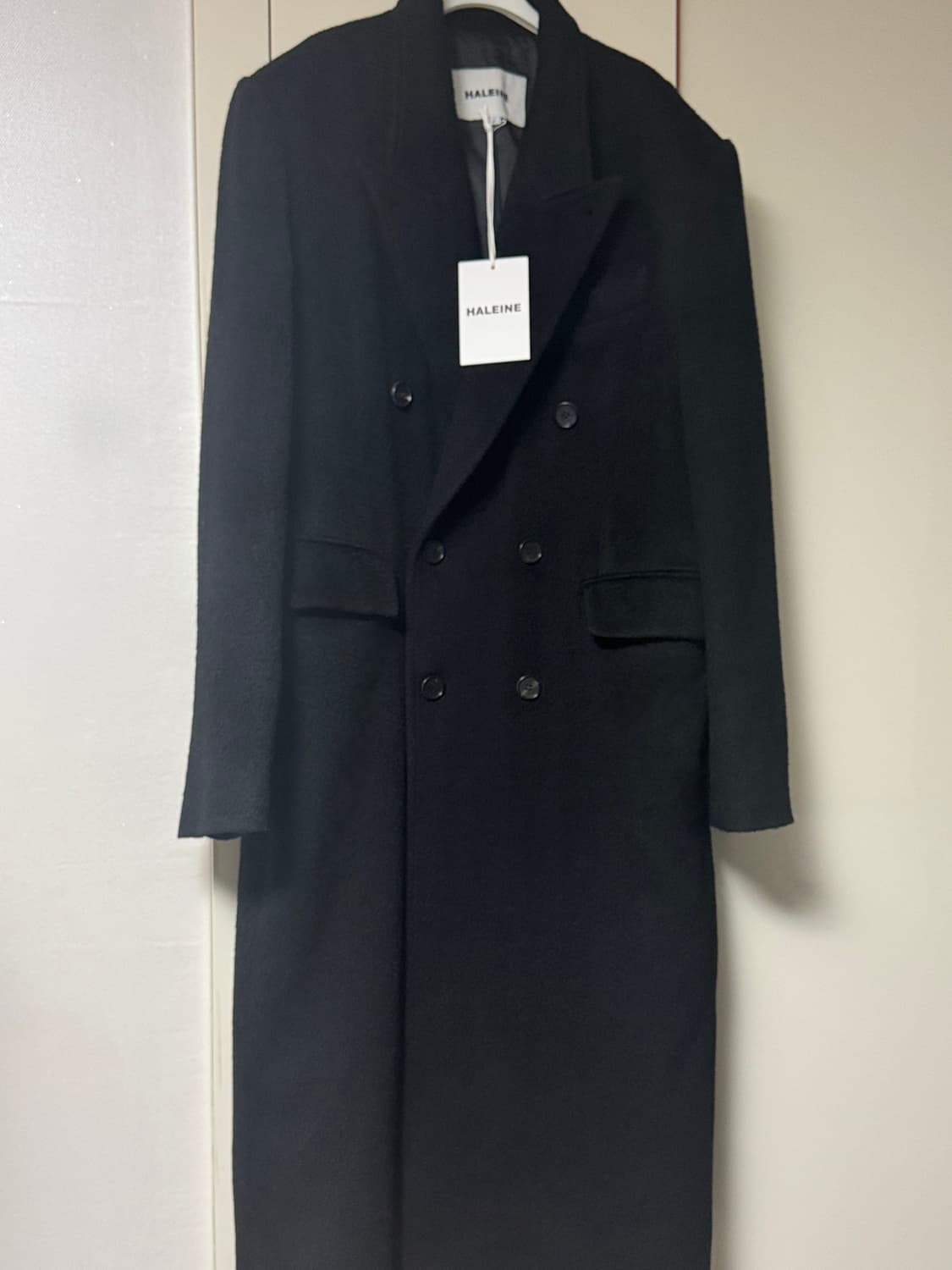 알렌느 더블 브레스티드 알파카 코트 블랙 2사이즈 상품이미지7