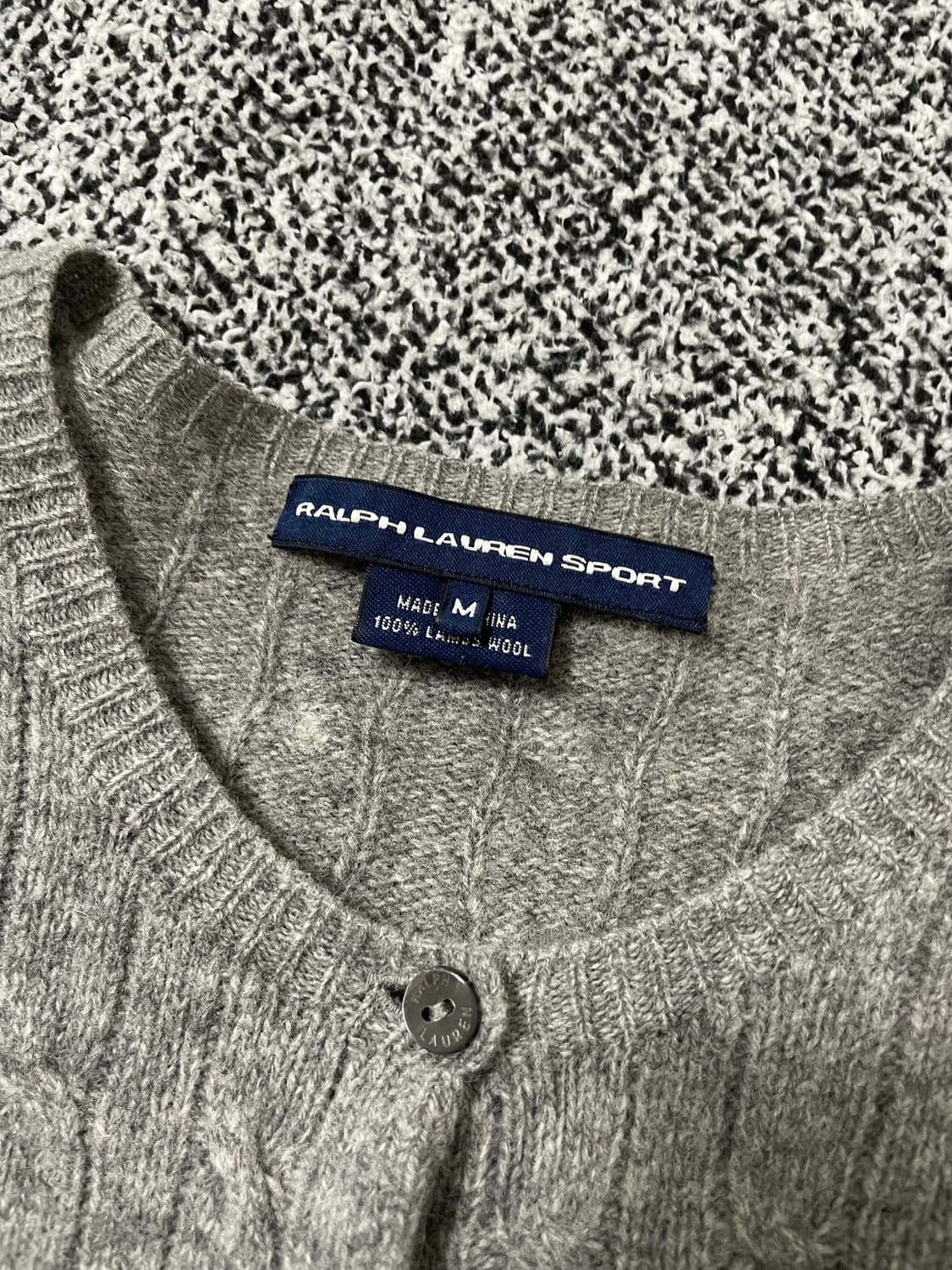 빈티지9. 폴로랄프로렌 스포츠클럽 케이블 니트 가디건 딥그레이 상품이미지3