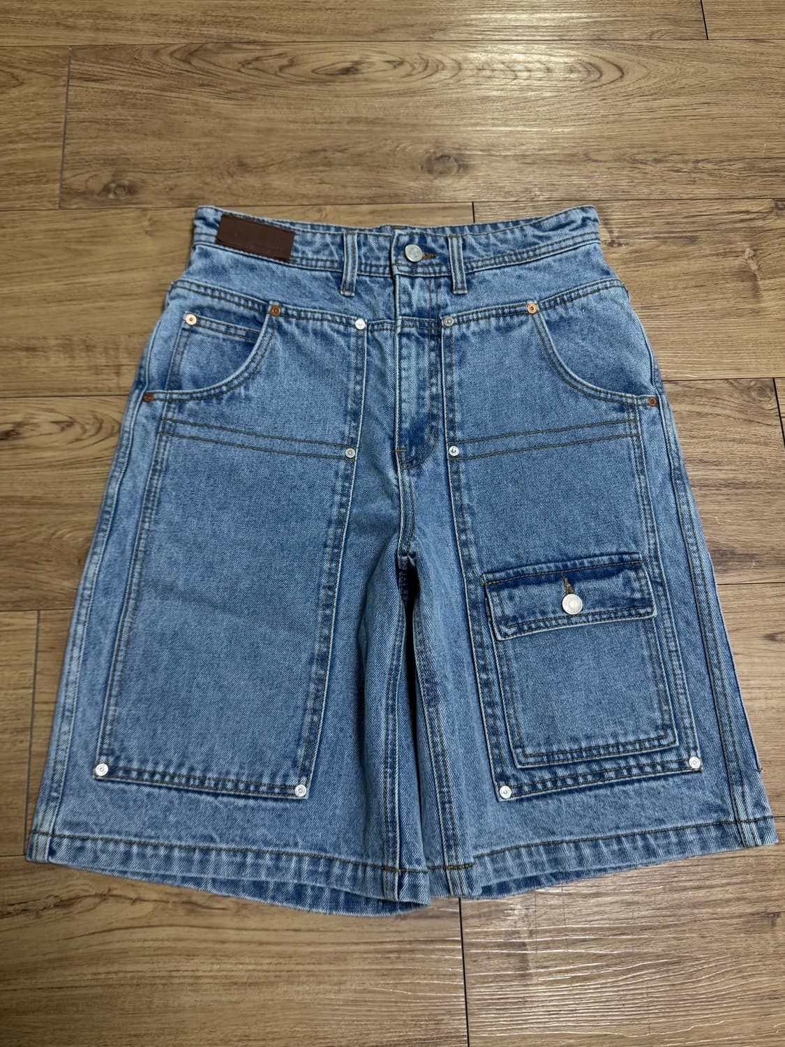 [28]앤더슨벨 더블니 데님 카고 쇼츠 반바지 상품이미지1