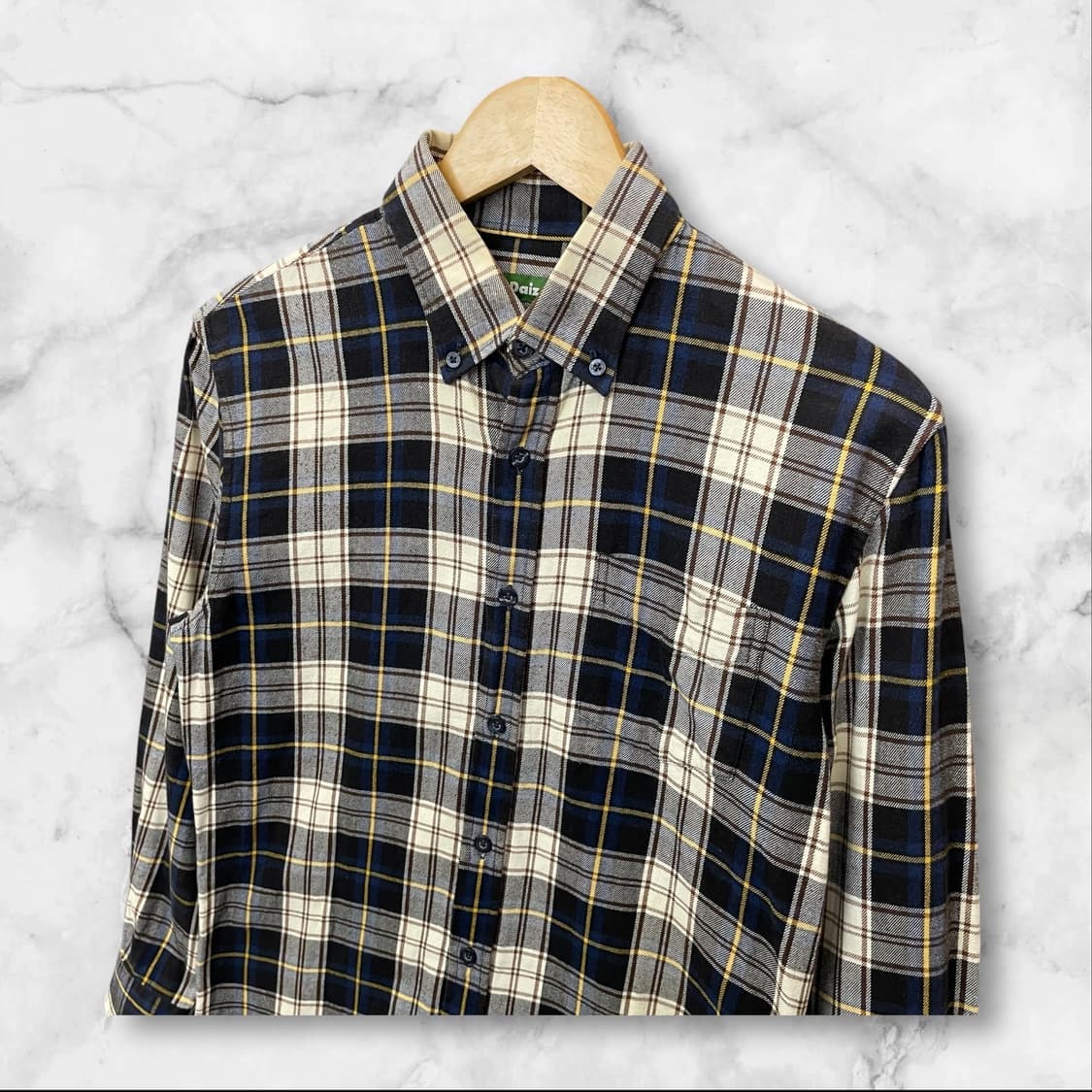 Daiz 네이비체크 원포켓 긴팔 셔츠 95 상품이미지3