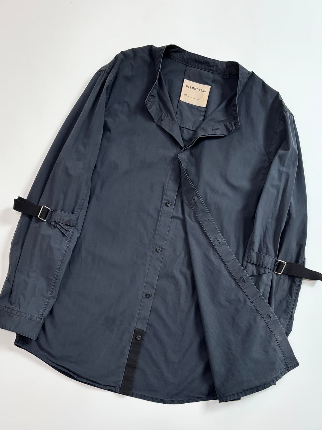 Helmut Lang 헬무트랭 딥그레이 논카라 버튼 자켓 상품이미지4