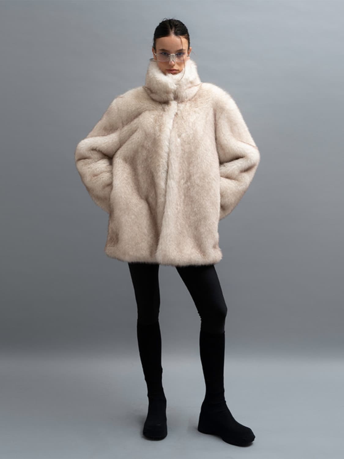 더포르타 SOFT FUR JACKET, IVORY 상품이미지1