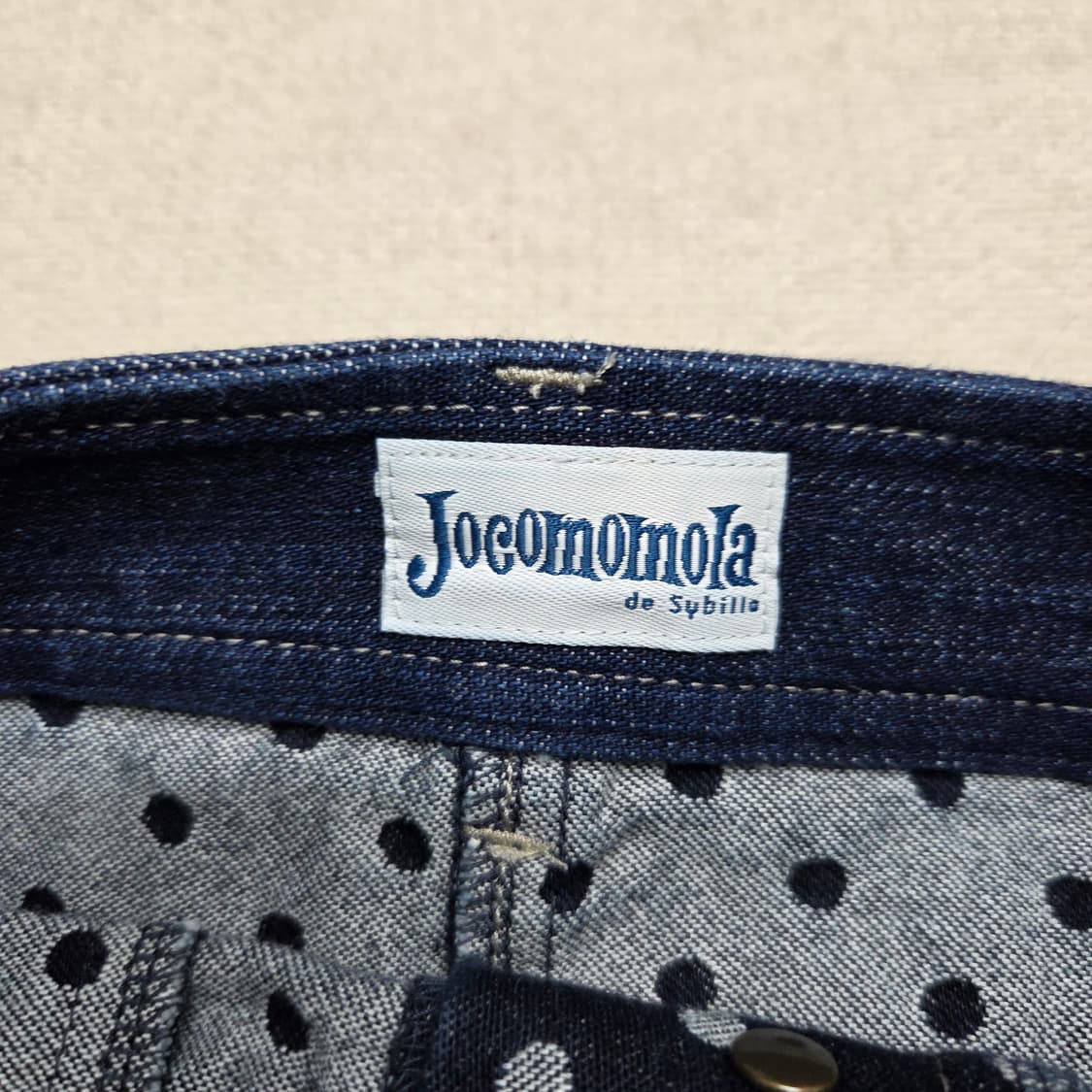 Jocomomola 도트 데님 스커트 상품이미지4