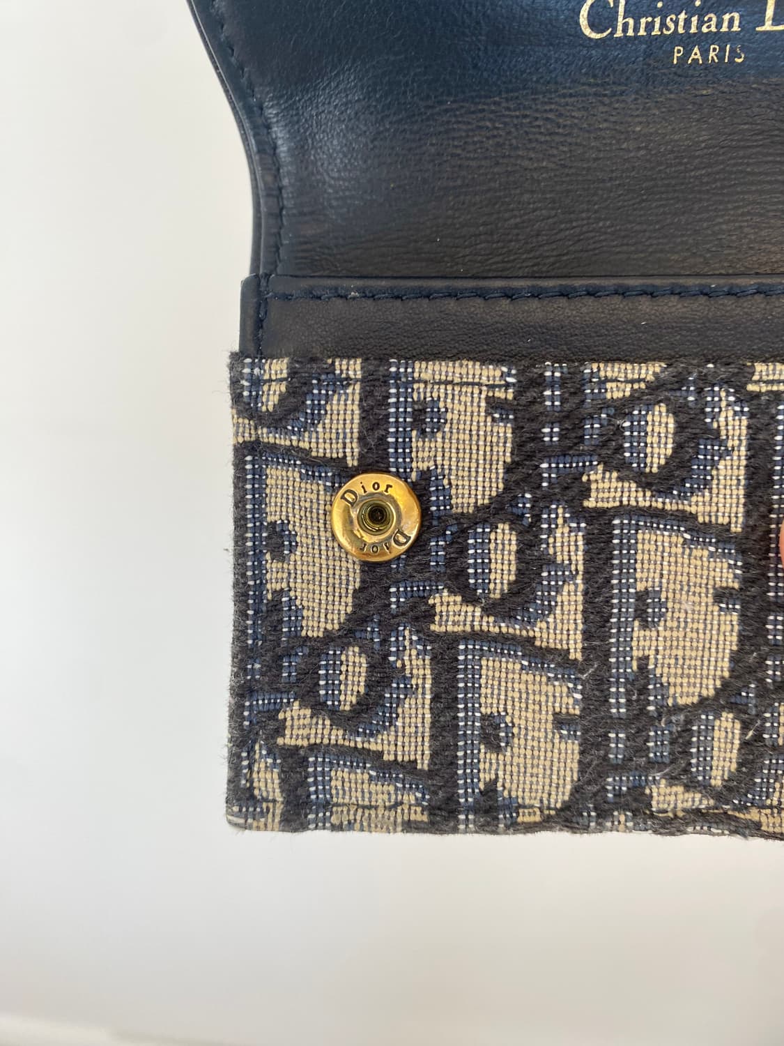 디올 새들 블룸 카드 지갑 (블루 오블리크 자카드) 상품이미지4