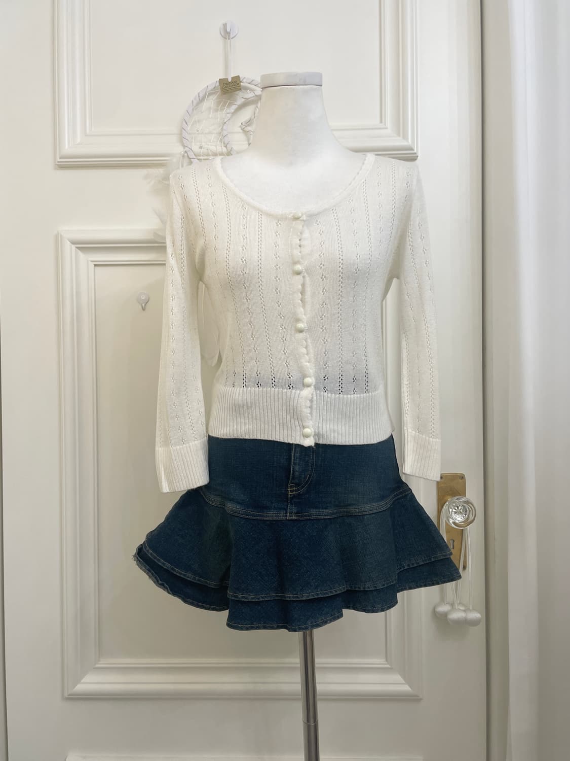INGNI white crochet basic cardigan 상품이미지1