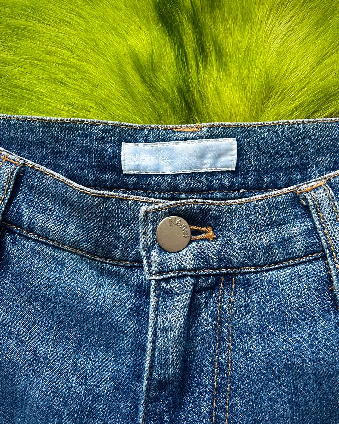 Ne-net Archive Owl Fur Trim Denim Pants 상품이미지6