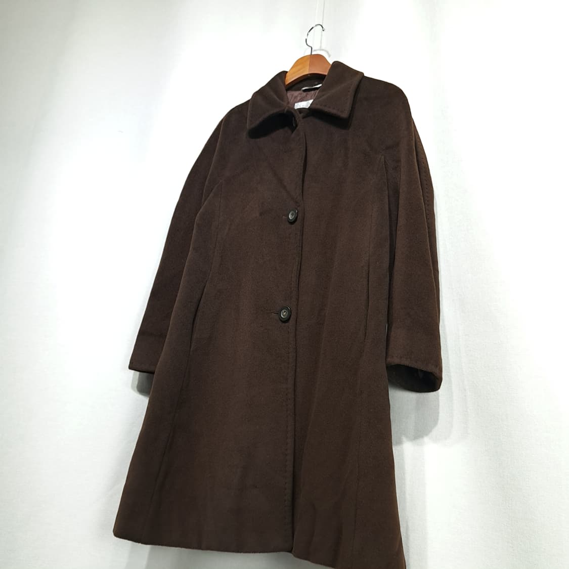 CL223 L 막스마라 90s 이태리판 울캐시미어 다크브라운 싱글코트 상품이미지9
