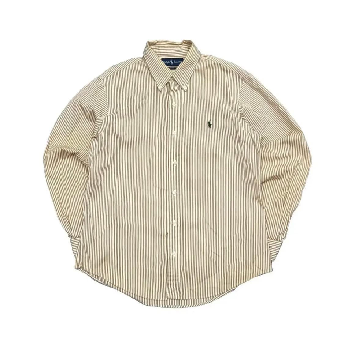 폴로랄프로렌 스트라이프 셔츠 베이지 폴로셔츠 커스텀핏 빈티지 L 상품이미지2