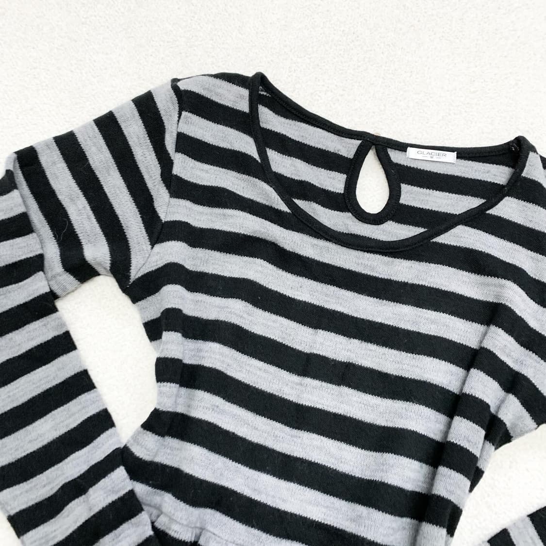 Y2k 갸루 쇼콜라 스트라이프 니트 원피스 상품이미지2