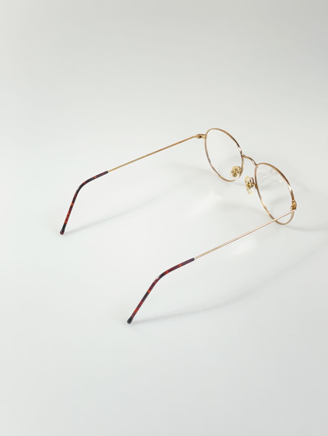 90s 유로피안 클래식 골드 브라운 마블 슬림 라운드 빈티지 안경 상품이미지4