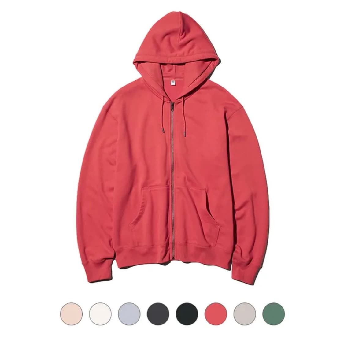 유니클로 스웨트 풀집업 파카 레드 s/xs 구해요 상품이미지1