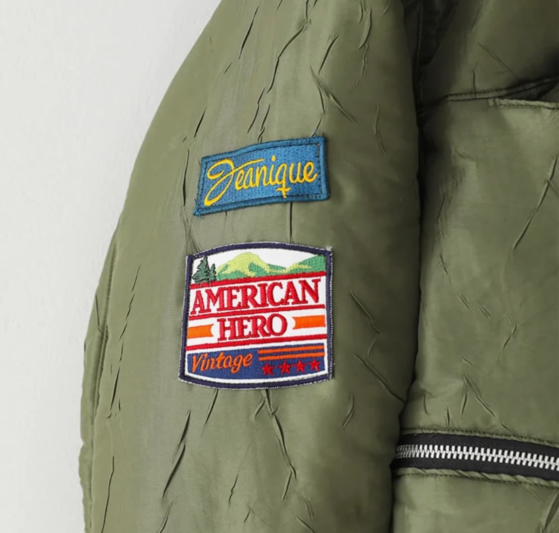 블루썬플라워 라쿤 트리밍 봄버 패딩 상품이미지5