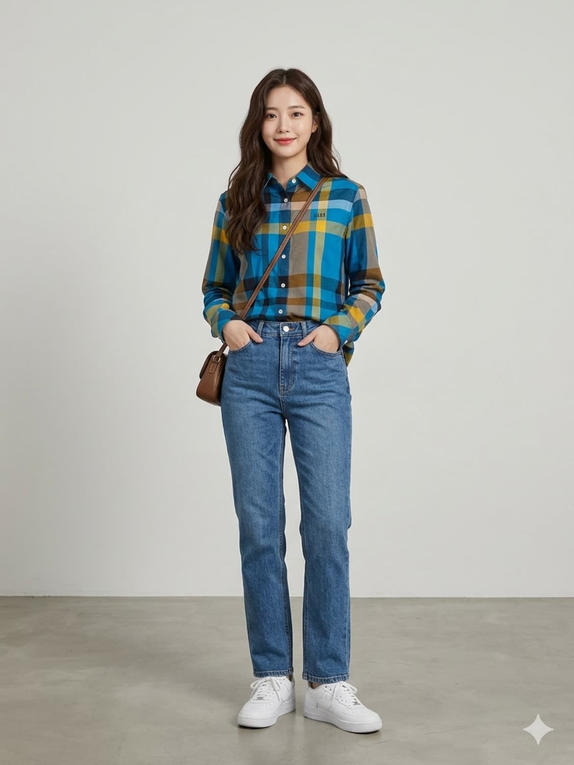 💙 닥스 체크 셔츠 165 | 여성 55 가능 | 슬림핏 봄셔츠 상품이미지3